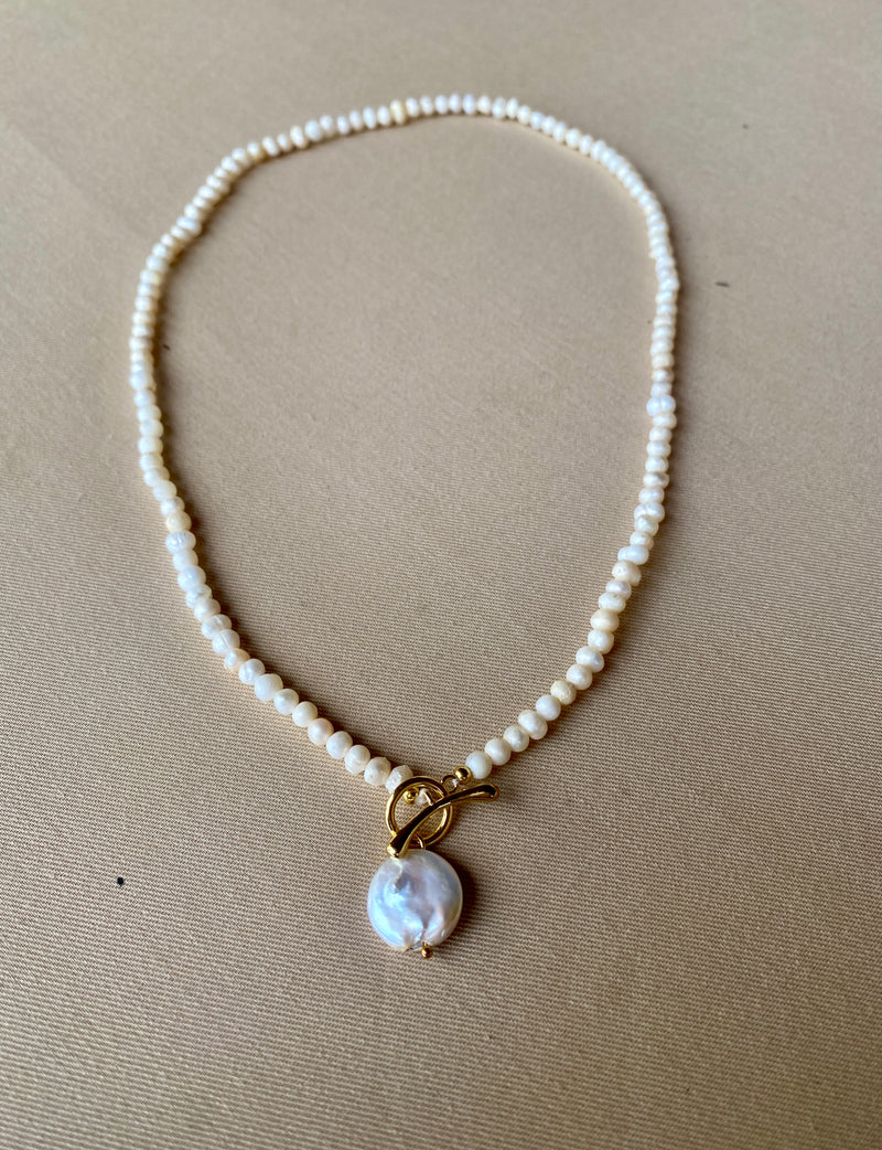 Collier perles naturelles Yoyo blanc