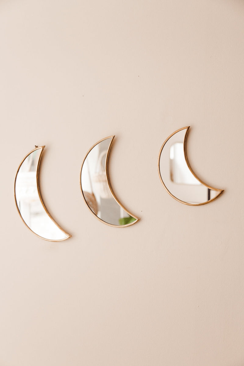 GOLDEN BRASS MOON MIRROR