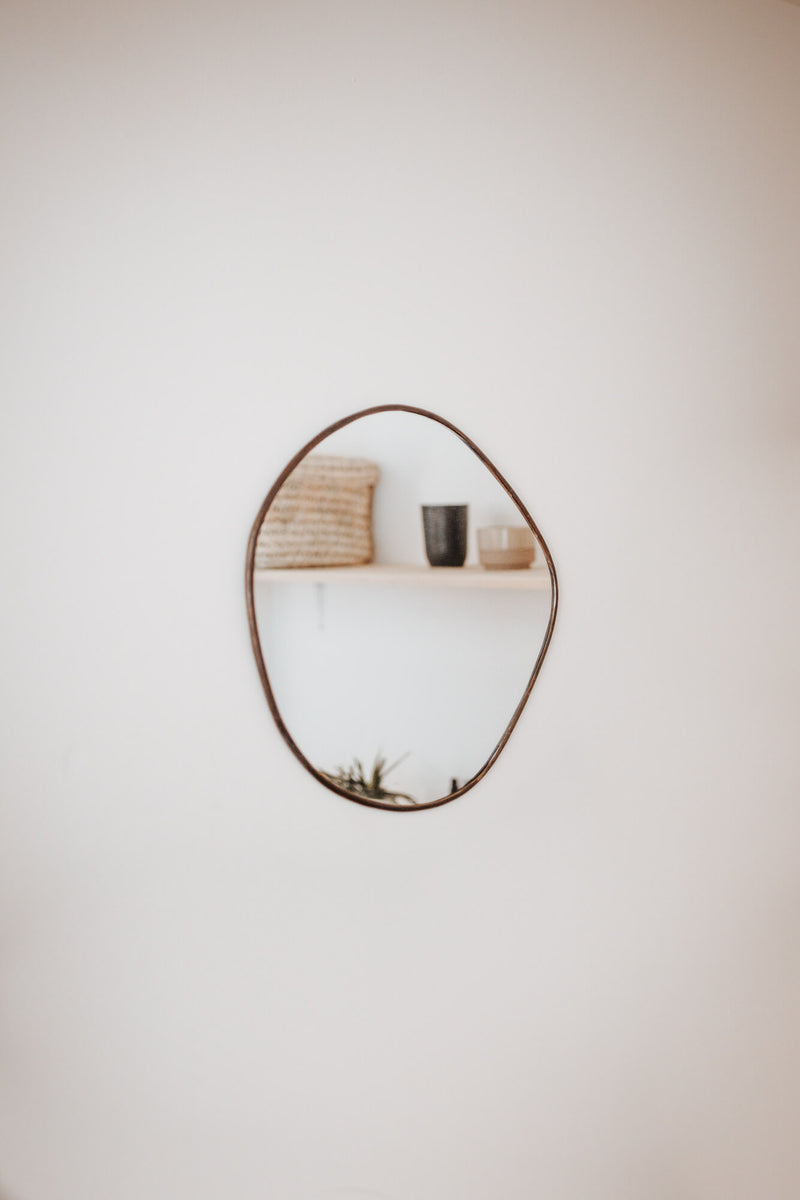 ABSTRACT MIRROR CHARCOAL BRASS - MINA