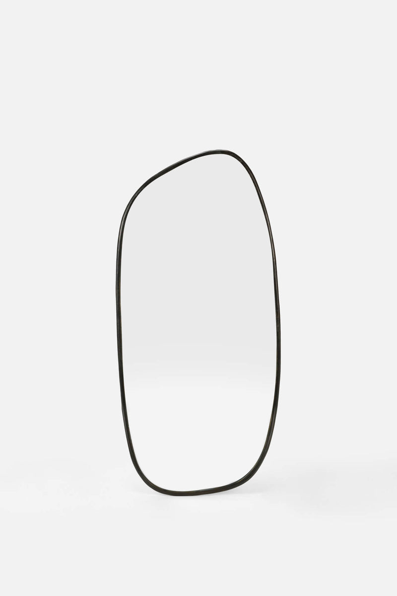 LARGE ABSTRACT MIRROR CHARCOAL BRASS - ELLA