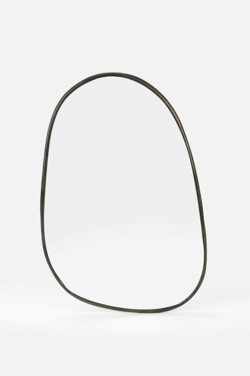 MIROIR ABSTRAIT LAITON CHARBON - MIRE