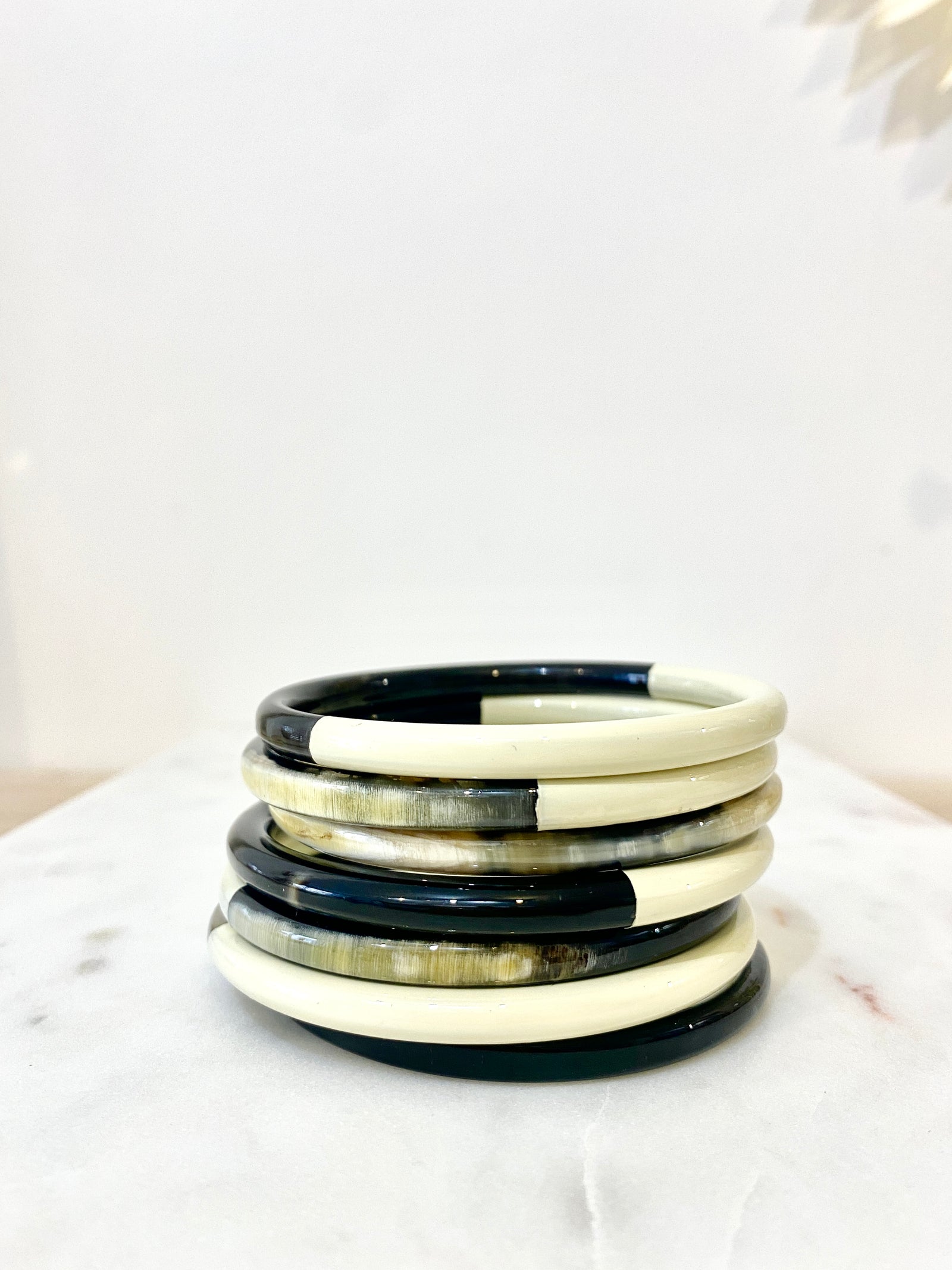 Parure Vintage Collier Et Bracelet En Laque, Corne Et Améthyste - Métal Jaune Et Blanc - Excellent état