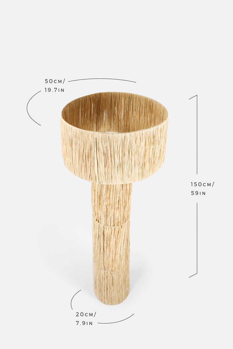 DOUBLE CYLINDER RAFFIA TABLE LAMP