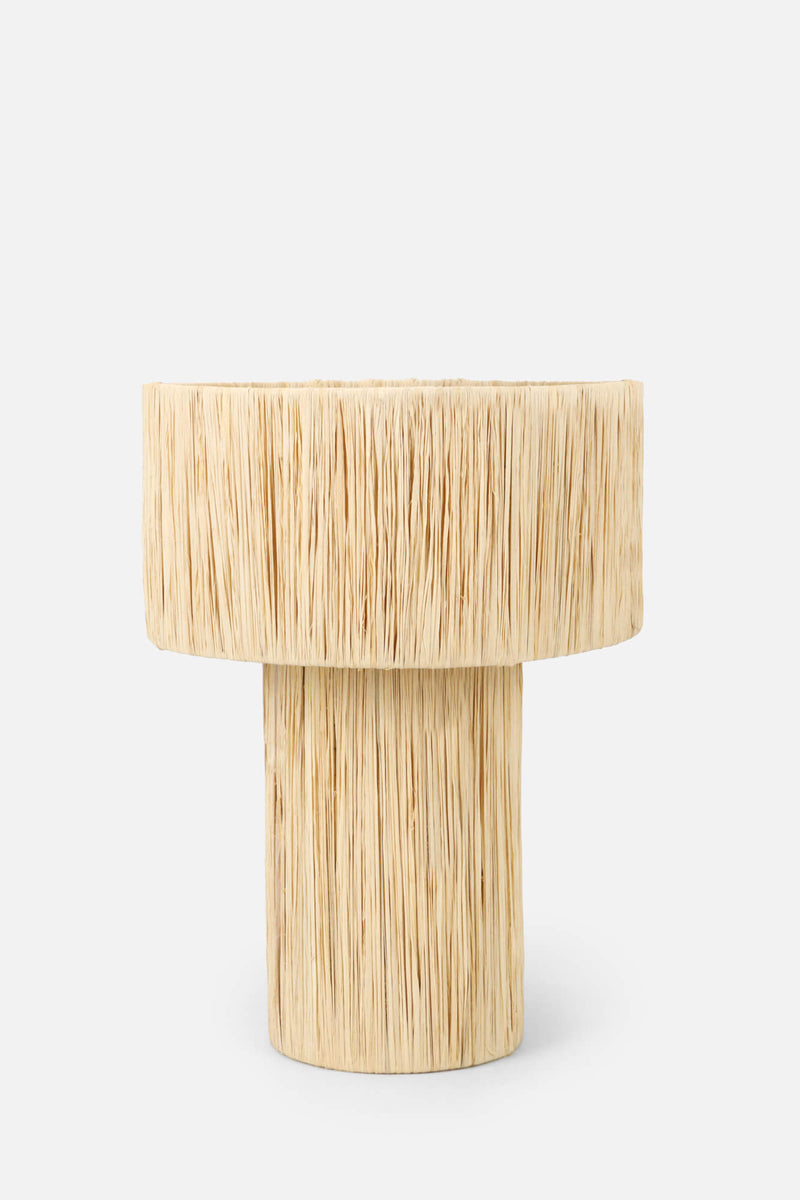 DOUBLE CYLINDER RAFFIA TABLE LAMP