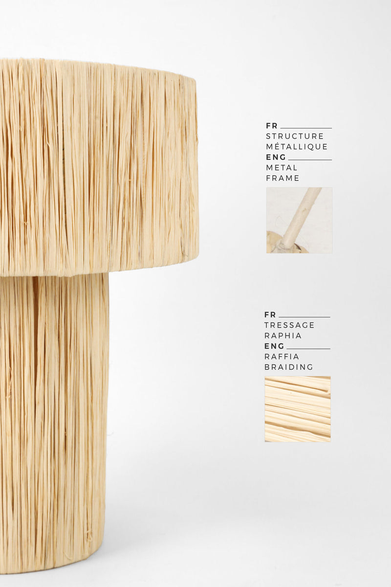 DOUBLE CYLINDER RAFFIA TABLE LAMP