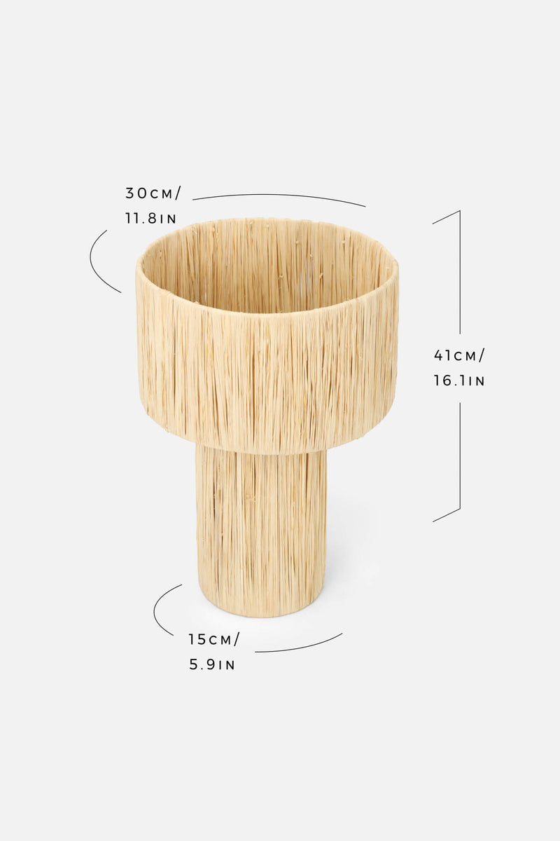 DOUBLE CYLINDER RAFFIA TABLE LAMP