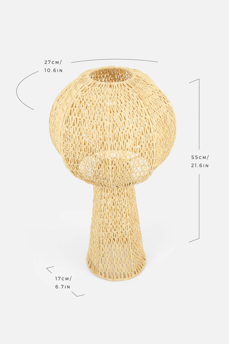 MUSHROOM-SHAPED RAFFIA TABLE LAMP