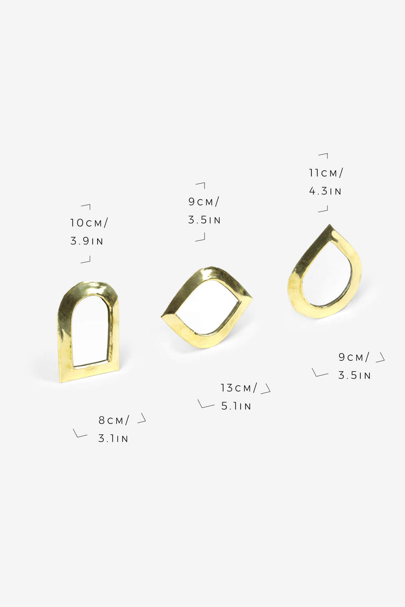 MINI GOLDEN BRASS DROP MIRROR
