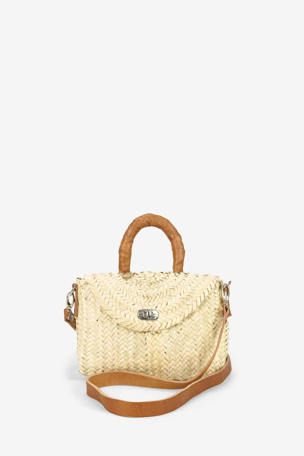 BRAIDED LEATHER HANDLE BAG