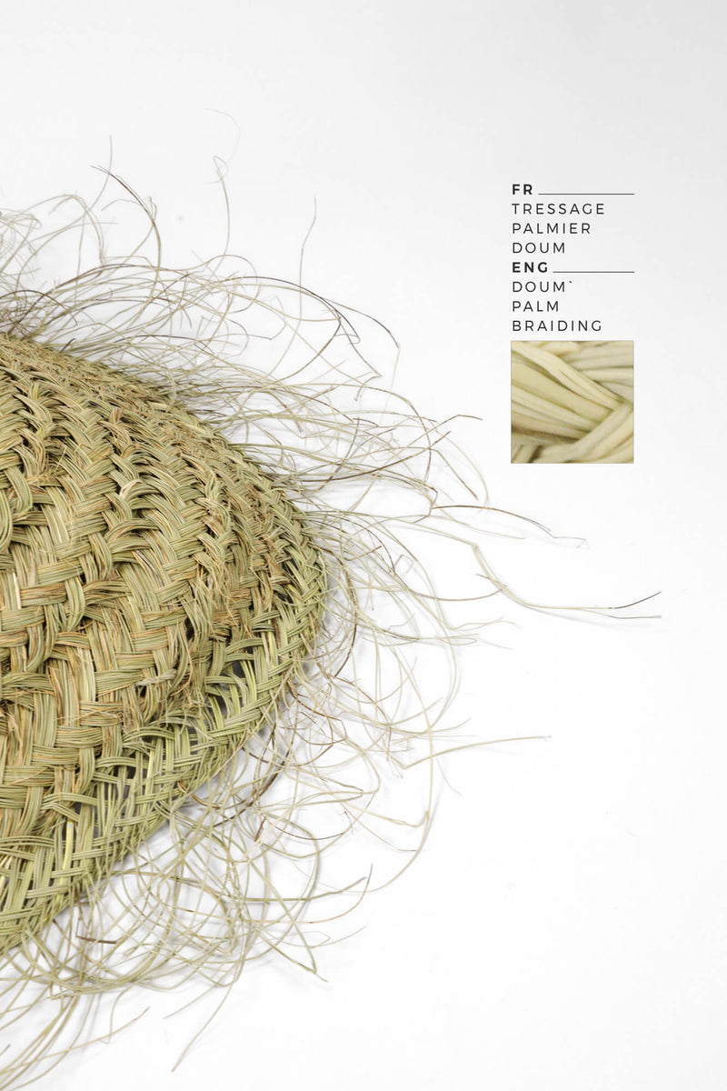 SUSPENSION CHAPEAU PALMIER DOUM TRESSÉ NATUREL