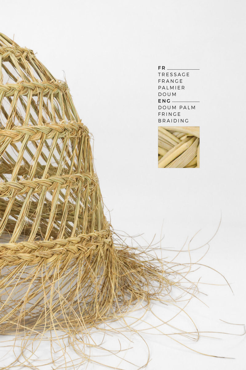 PALM HANGING DOUM ROUND OPENWORK WITH FRINGES