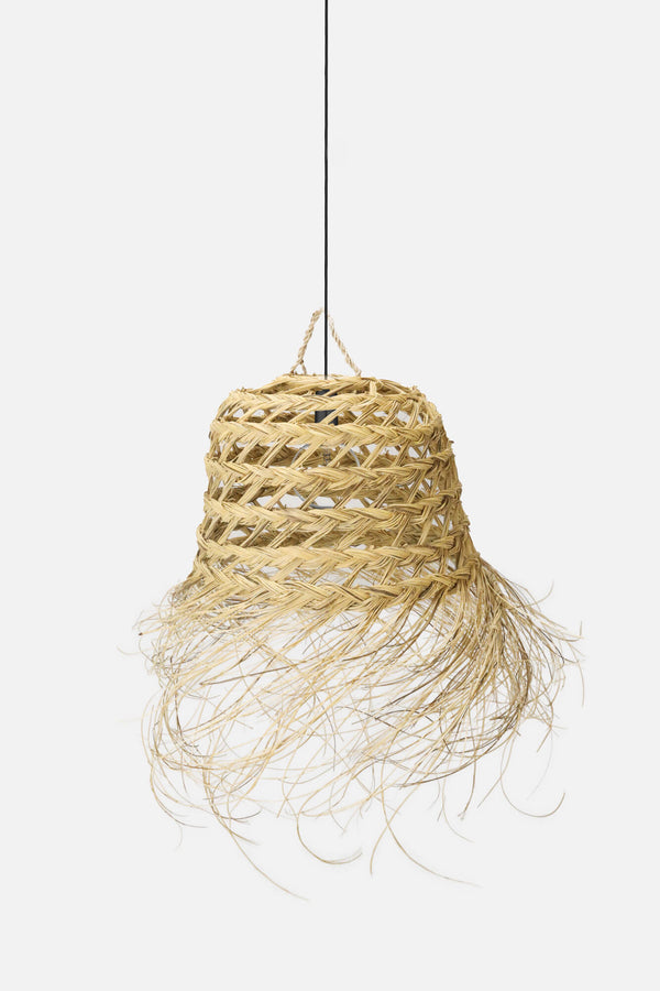 SUSPENSION PALMIER DOUM BOL AJOURÉ À FRANGES
