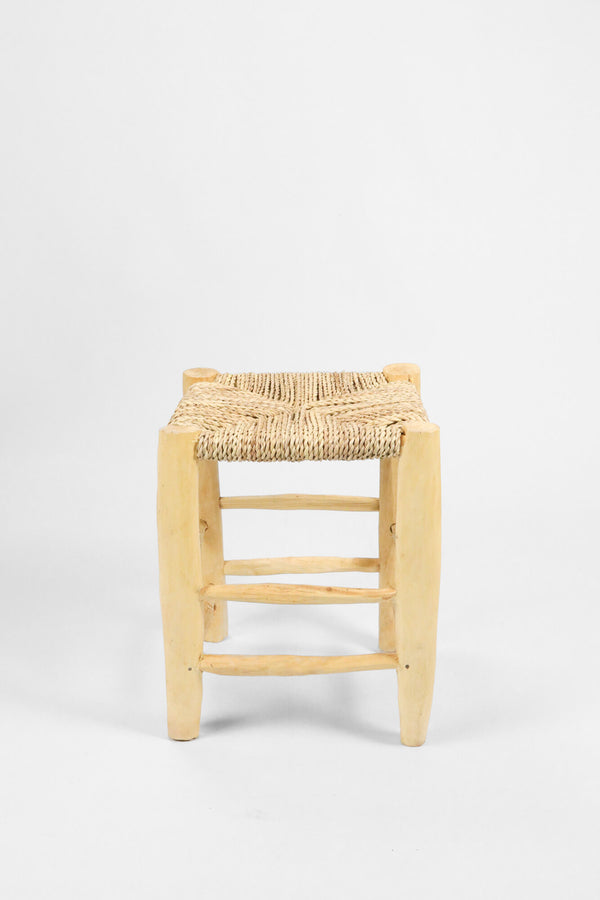 RAW WOOD &amp; PALM WOOD STOOL