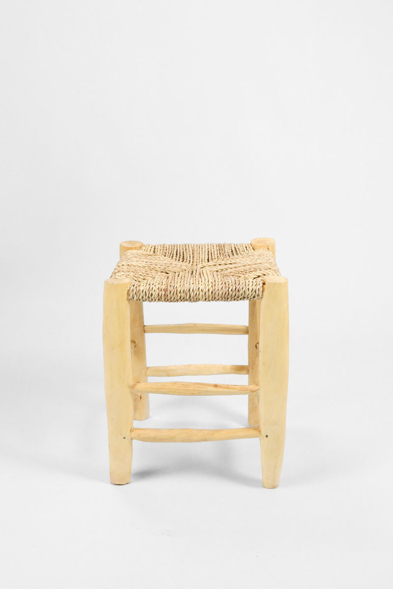 TABOURET BOIS BRUT & PALMIER