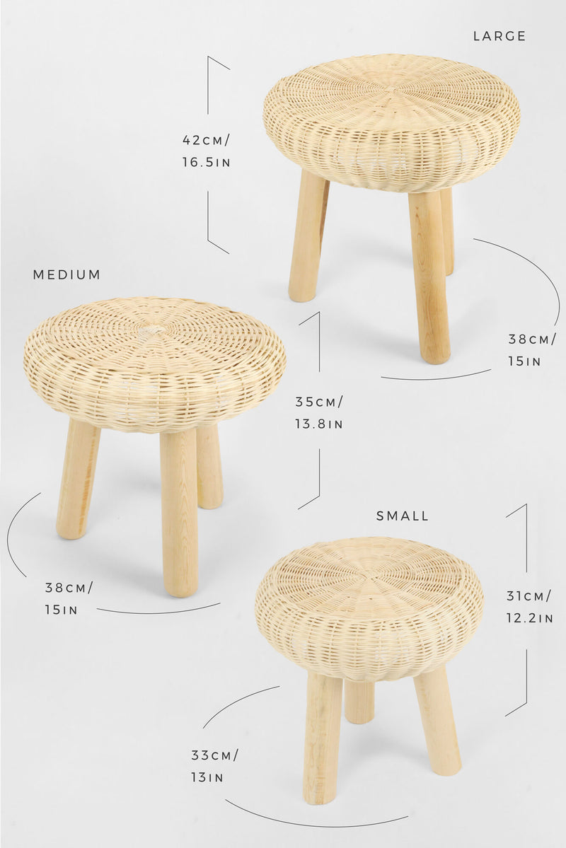 TABOURET ROTIN TRÉPIED
