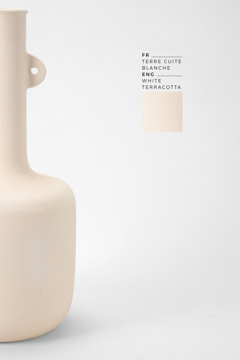 WHITE CERAMIC BOTTLE VASE